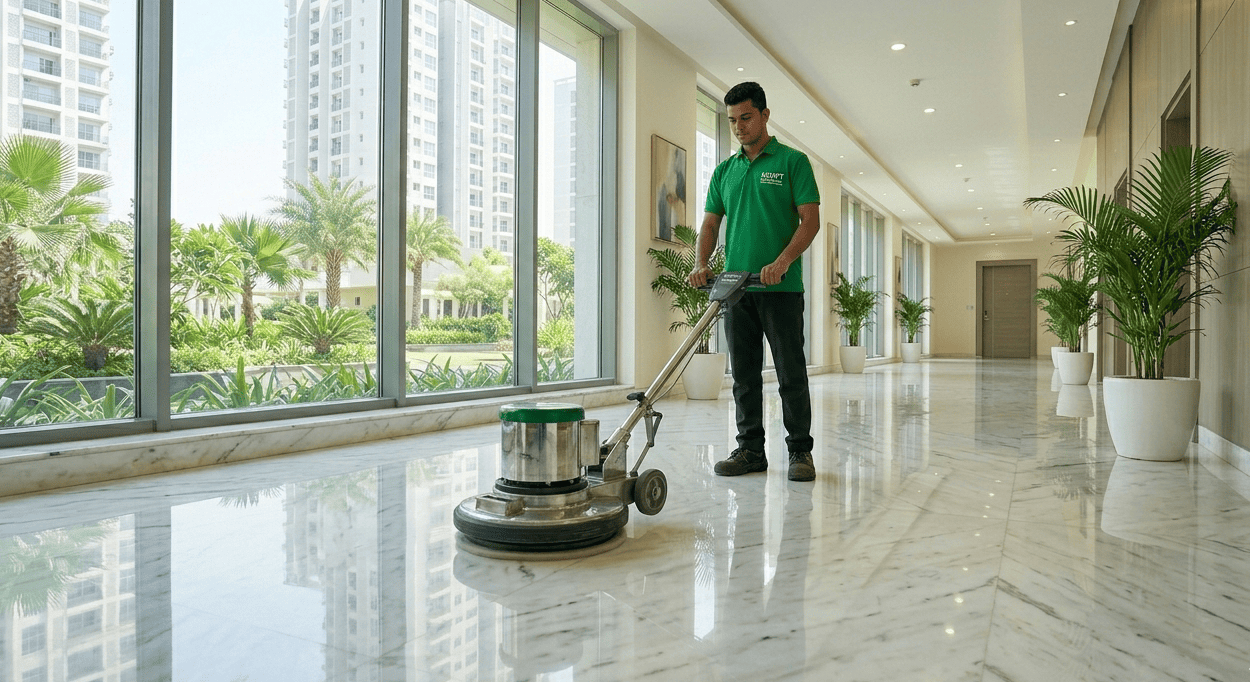 Kempt India EcoSolutions Mechanized Floor Polishing